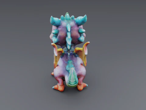Amber Baby Dragon 1 3D Model