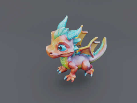 Amber Baby Dragon 1 3D Модель