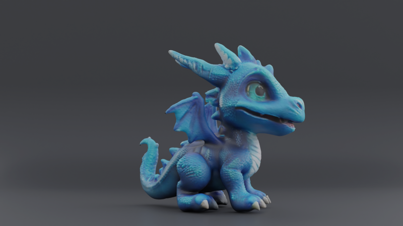 Blue Baby Dragon 1 Model Cetak 3D .c4d .max .obj .3ds .fbx .stl .blend