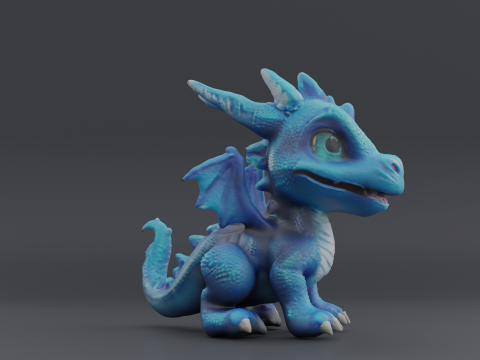Blue Baby Dragon 1 3D Принт Модель