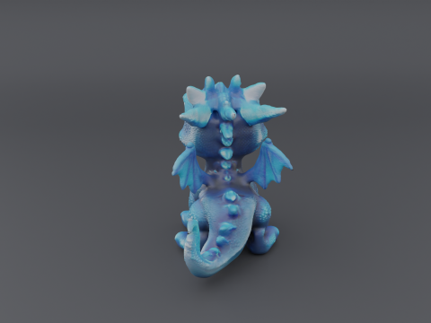 Blue Baby Dragon 1 Model Cetak 3D