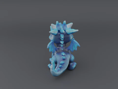 Blue Baby Dragon 1 3D Print Model