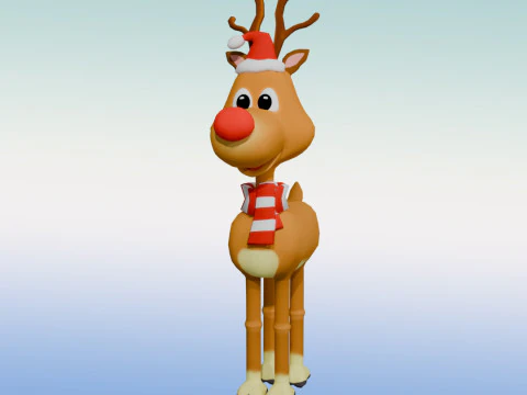 Rudolph the rednosed reindeer 3D Model
