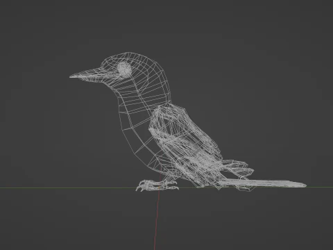 Game Ready Kookaburra with Animations Low-poly 3D Model