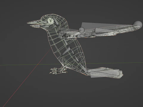 Game Ready Kookaburra with Animations Low-poly 3D Model