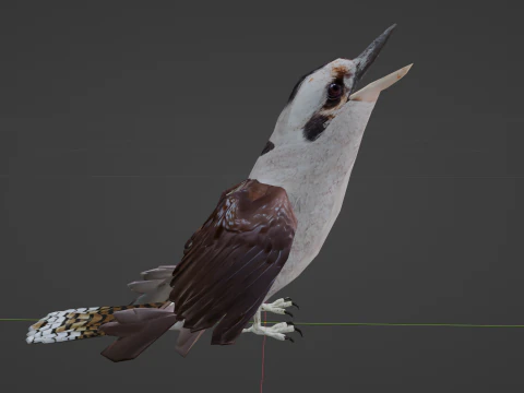 Game Ready Kookaburra with Animations Low-poly 3D Model