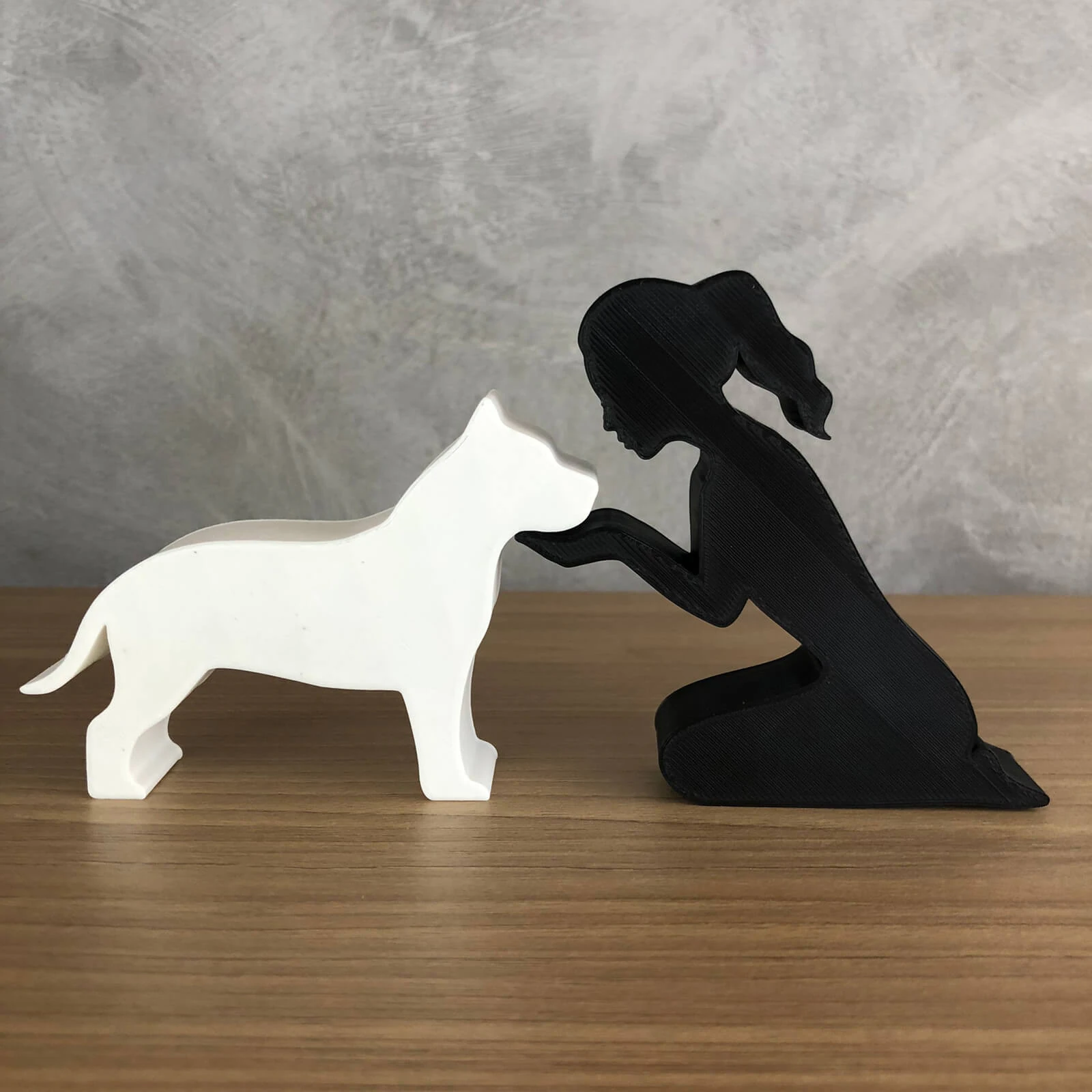 Girl and her American Bully - tied hair 3D Print Model .c4d .max .obj .3ds .fbx .stl .blend 