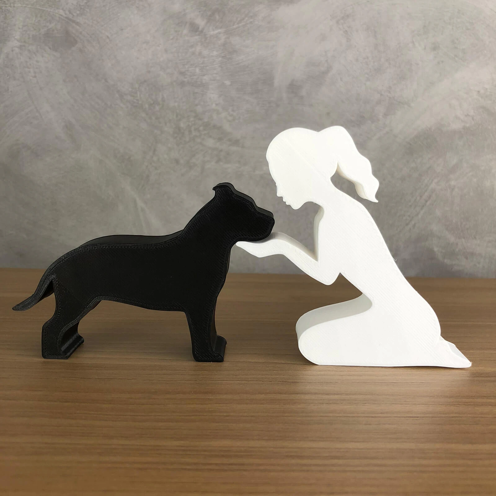 Girl and her American Bully - tied hair 3D Print Model .c4d .max .obj .3ds .fbx .stl .blend 