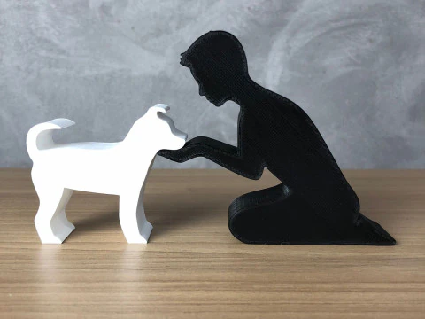 Boy and his dog 3D Print Model