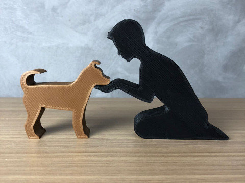 Boy and his dog 3D प्रिंट मॉडल
