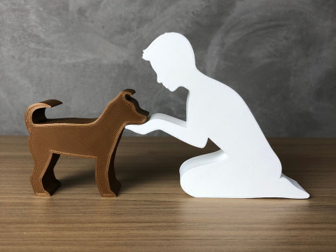 Boy and his dog 3D 프린트 모델