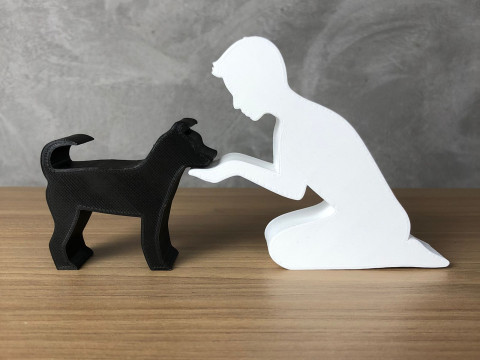Boy and his dog 3D प्रिंट मॉडल