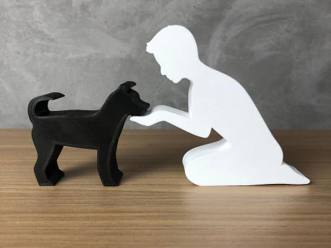 Boy and his dog 3D Print Model