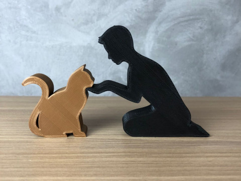 Boy and his Cat 3Dプリントモデル
