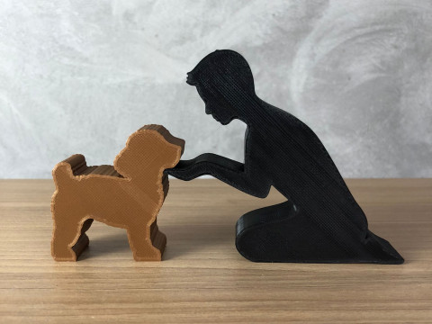 Boy and his Poodle 3D 打印模型