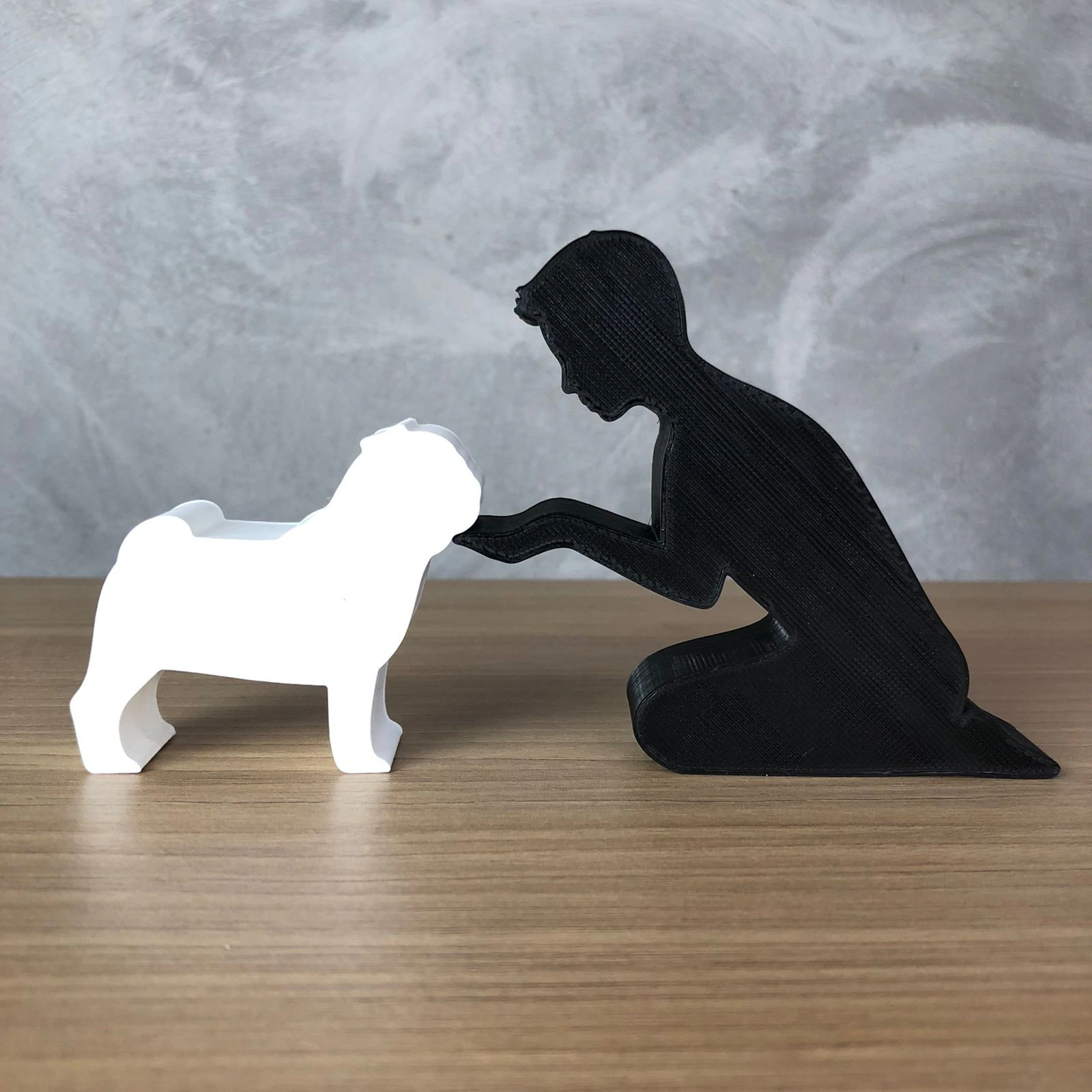 Boy and his Pug 3D Print Model .c4d .max .obj .3ds .fbx .stl .blend 