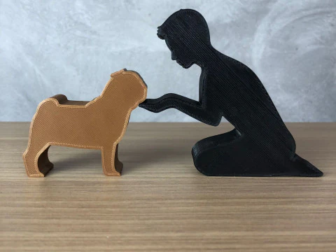 Boy and his Pug 3D Print Model