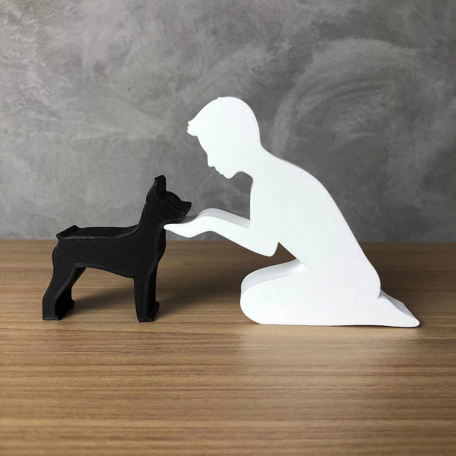 Boy and his Pinscher 3D Print Model .c4d .max .obj .3ds .fbx .stl .blend 