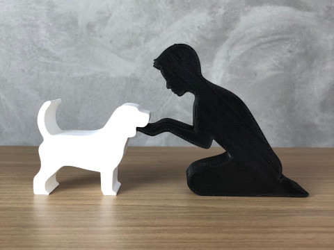 Boy and his Beagle Model Cetak 3D