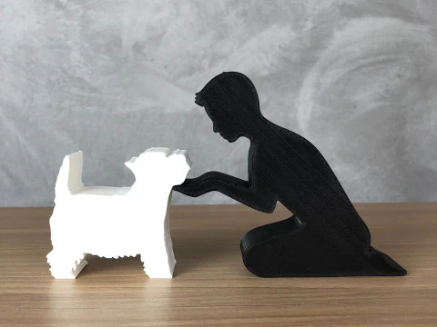 Boy and his Yorkshire 3D Print Model