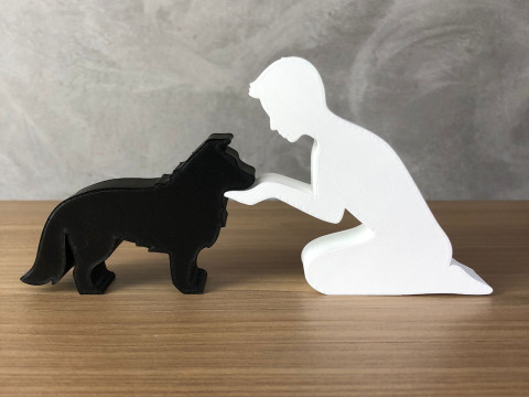 Boy and his Border Collie 3D Print Model