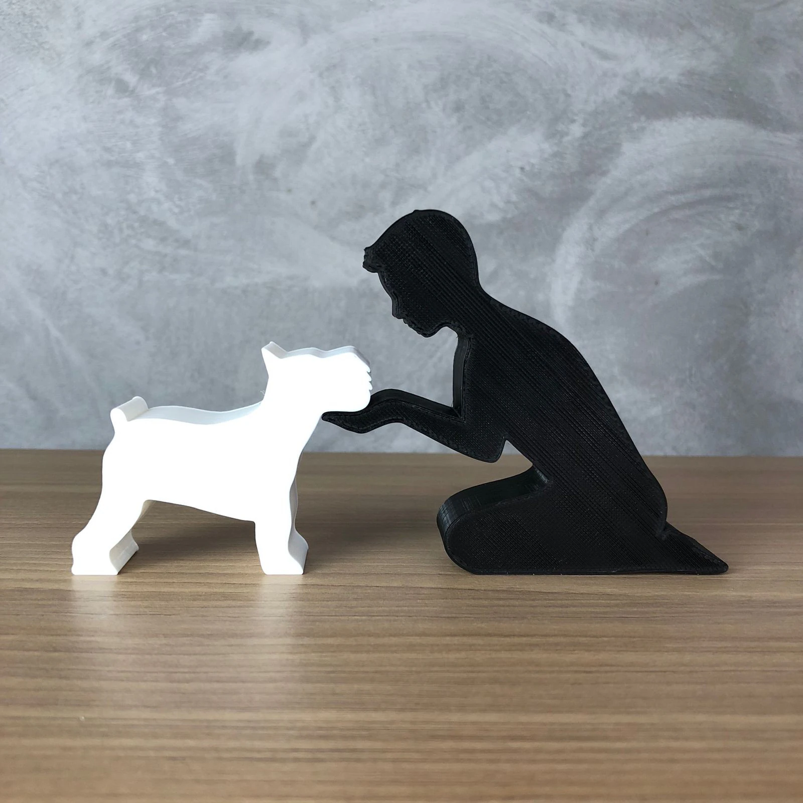 Boy and his Schnauzer 3D Print Model .c4d .max .obj .3ds .fbx .stl .blend 
