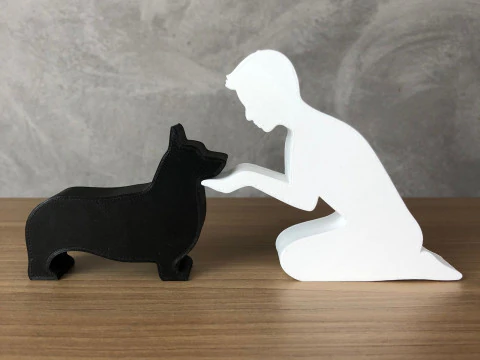Boy and his Corgi 3D Print Model