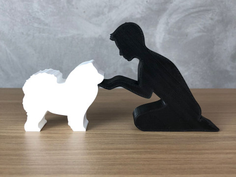 Boy and his Chow Chow Modelo de Impressão 3D