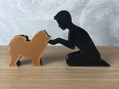 Boy and his Chow Chow Modelo de Impressão 3D