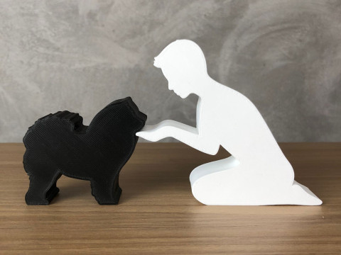 Boy and his Chow Chow Modelo de Impressão 3D