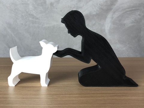 Boy and his Chihuahua 3D प्रिंट मॉडल