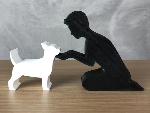 Boy and his Chihuahua 3D Print Model
