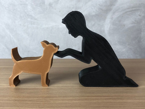 Boy and his Chihuahua 3D Print Model