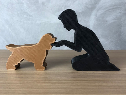Boy and his Cocker Spaniel 3D Druckmodell