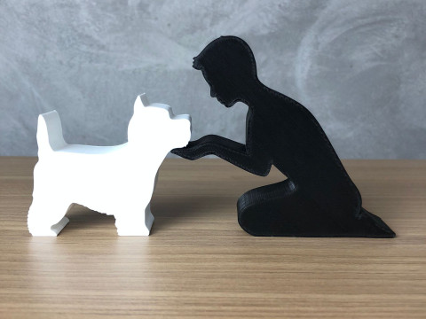 Boy and his West Terrier 3D Принт Модель