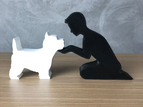 Boy and his West Terrier 3D Print Model
