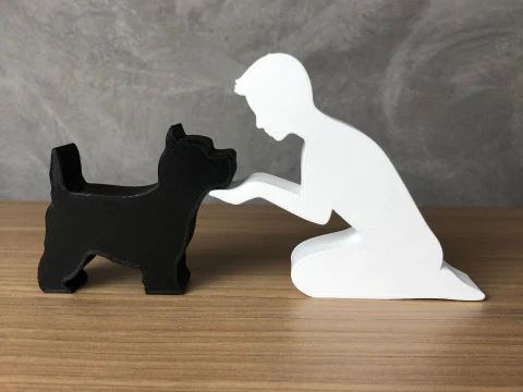 Boy and his West Terrier 3D Print Model