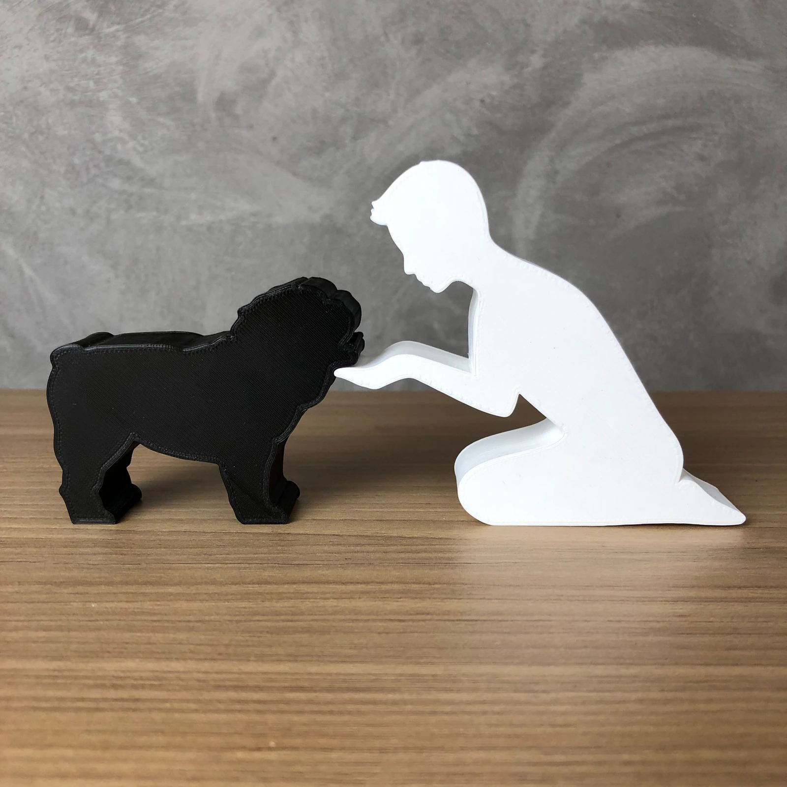 Boy and his English Bulldog 3D Print Model .c4d .max .obj .3ds .fbx .stl .blend