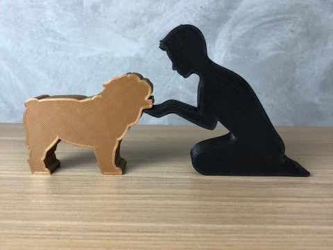 Boy and his English Bulldog 3D Print Model