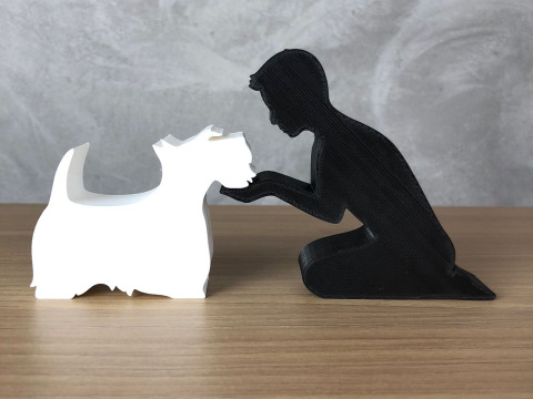Boy and his scottish terrier 3D Print Model