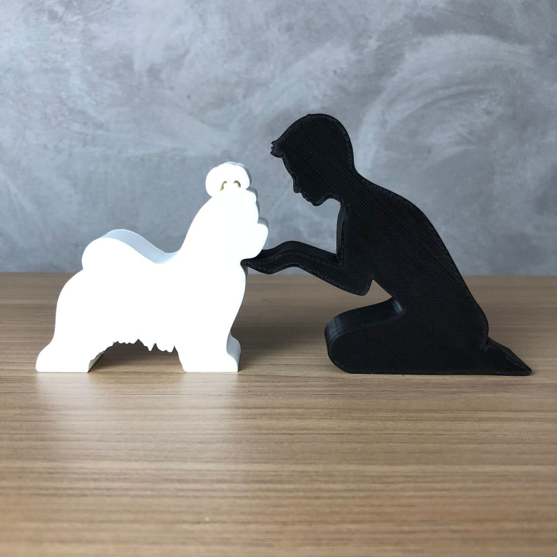 Boy and his Shih Tzu Modelo de impresión 3D .c4d .max .obj .3ds .fbx .stl .blend 
