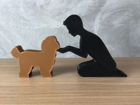 Boy and his Maltese 3D Print Model
