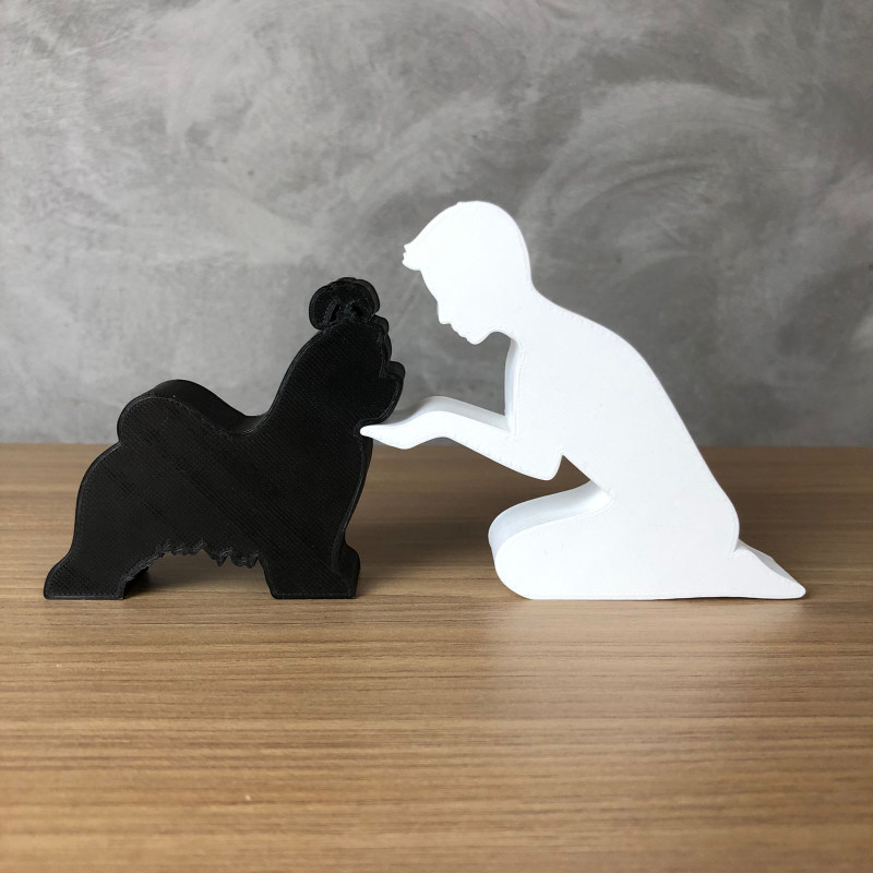 Boy and his Maltese 3D प्रिंट मॉडल .c4d .max .obj .3ds .fbx .stl .blend 