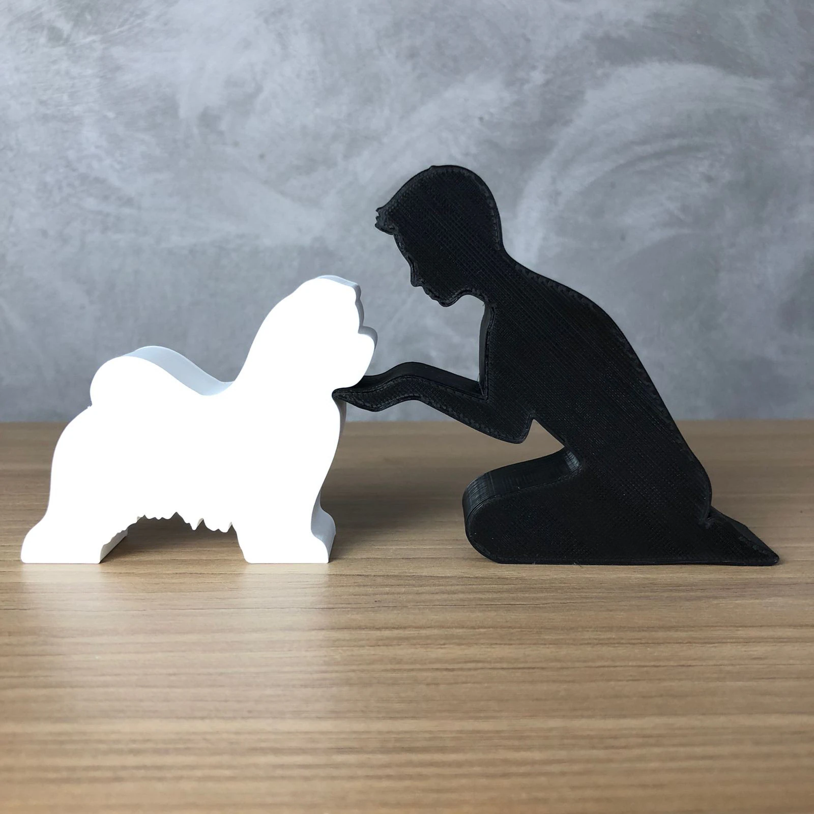Boy and his Lhasa Apso 3D Print Model .c4d .max .obj .3ds .fbx .stl .blend