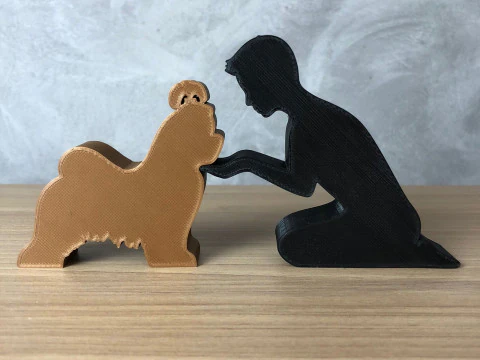 Boy and his Lhasa Apso 3D Print Model