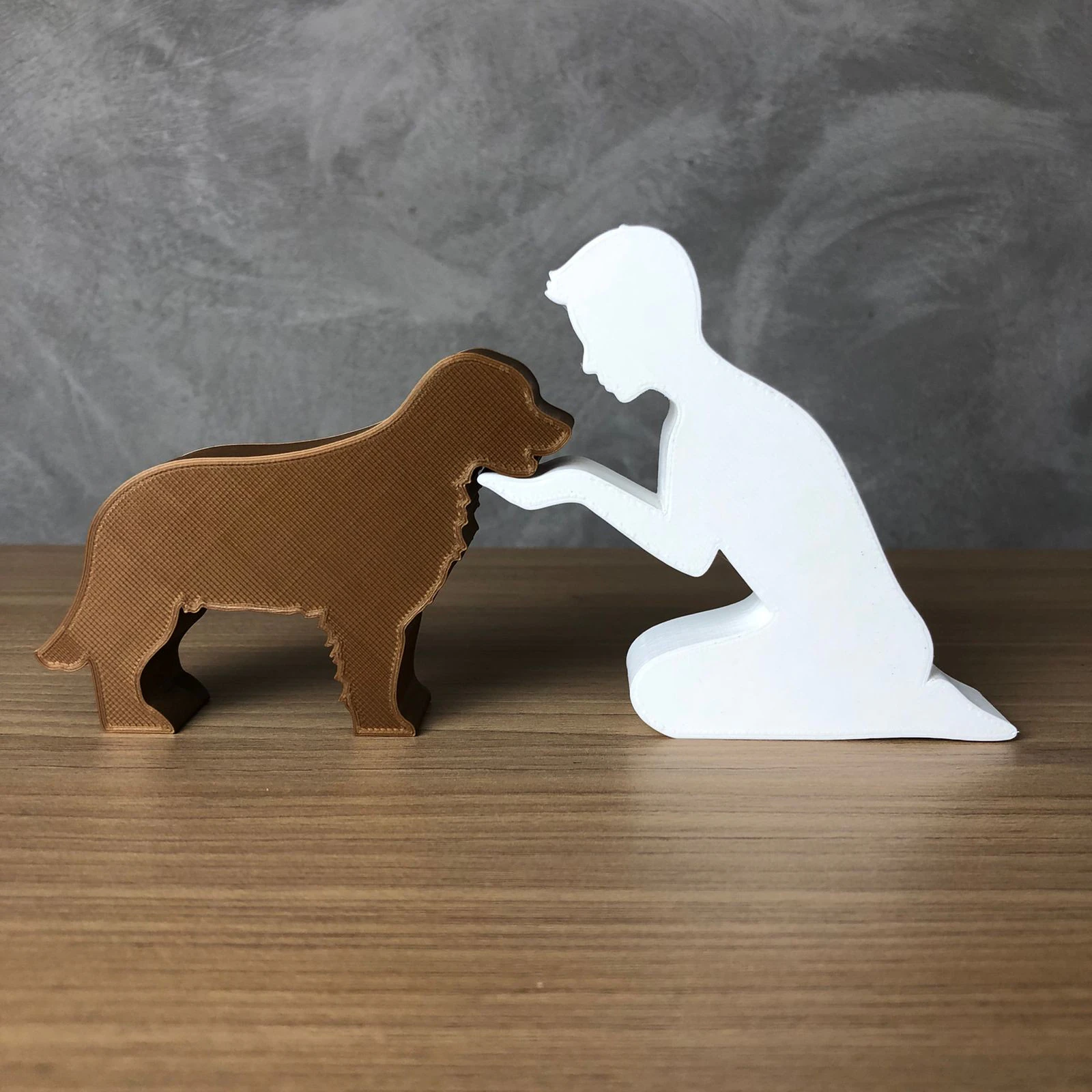 Boy and his Golden Retriever 3D Print Model .c4d .max .obj .3ds .fbx .stl .blend 