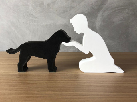 Boy and his Labrador Retriever Modelo de Impressão 3D