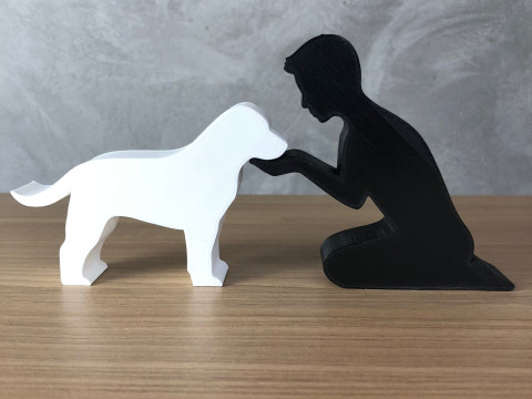 Boy and his Labrador Retriever 3D Print Model