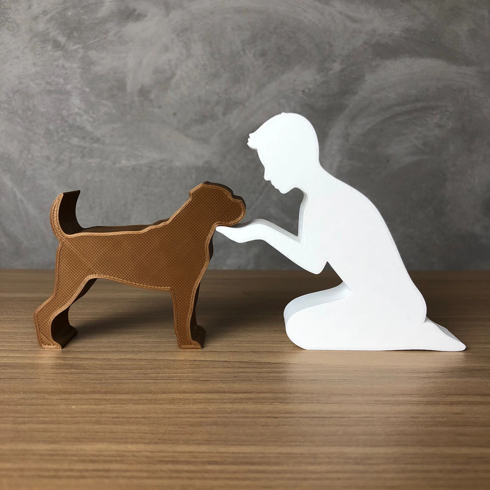 Boy and his Boxer 3D Print Model .c4d .max .obj .3ds .fbx .stl .blend