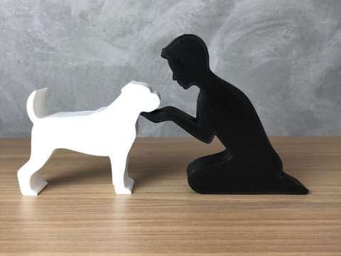Boy and his Boxer Modelo de Impressão 3D